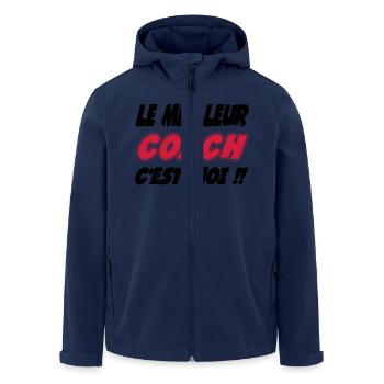 Le meilleur COACH c'est moi !! - Veste softshell homme en polyester recyclé Stanley/Stella - marine - Devant - AI Model Male 185 light (185cm)
