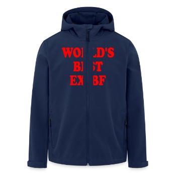 worlds best ex bf - Men’s Recycled Softshell Jacket by Stanley/Stella - navy - Front - AI Model Male 185 light (185cm)