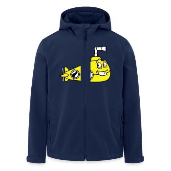Funny Submarine with Face Smiles Comic Cartoon - Men’s Recycled Softshell Jacket by Stanley/Stella - navy - Front - AI Model Male 185 light (185cm)