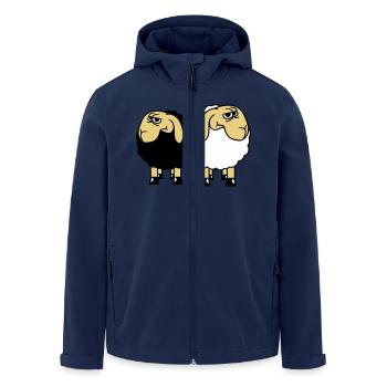 2 Schafe Gucken Skeptisch Beleidigte Freunde Team - Recycelte Männer Softshell-Jacke von Stanley/Stella - Navy - Vorne - AI Model Male 185 light (185cm)