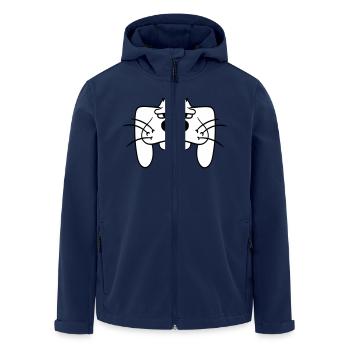 Hund Gesicht Lustig Süß Zunge Herausstrecken Kopf - Recycelte Männer Softshell-Jacke von Stanley/Stella - Navy - Vorne - AI Model Male 185 light (185cm)