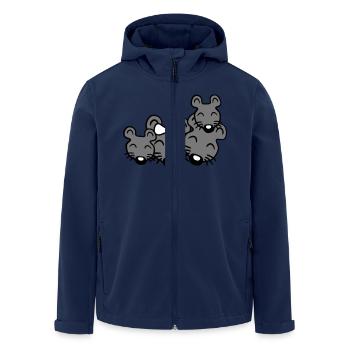 4 Mäuse Familie Zwei Kinder Mama Papa Eltern Süß - Recycelte Männer Softshell-Jacke von Stanley/Stella - Navy - Vorne - AI Model Male 185 light (185cm)