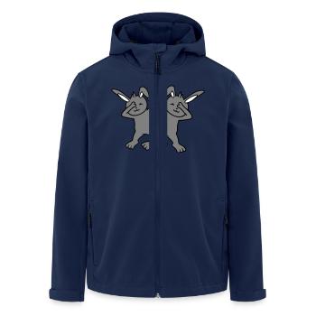 2 lapins Dabbing Dab Danse Pose Danse Soirée Célébrations - Veste softshell homme en polyester recyclé Stanley/Stella - marine - Devant - AI Model Male 185 light (185cm)