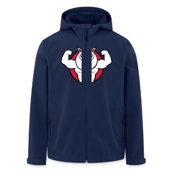 hibou bodybuilder muscles biceps poses gym rat cool - Veste softshell homme en polyester recyclé Stanley/Stella - marine - Devant - AI Model Male 185 light (185cm)