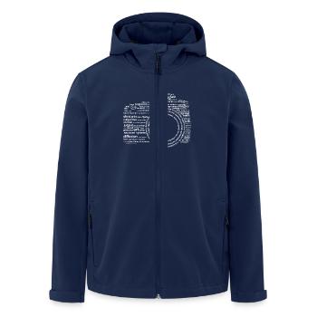 Camera Typography White - Men’s Recycled Softshell Jacket by Stanley/Stella - navy - Front - AI Model Male 185 light (185cm)