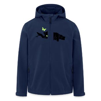 Panther auf Ast - Recycelte Männer Softshell-Jacke von Stanley/Stella - Navy - Vorne - AI Model Male 185 light (185cm)