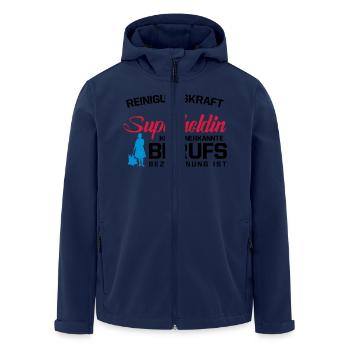 Reinigungskraft - Recycelte Männer Softshell-Jacke von Stanley/Stella - Navy - Vorne - AI Model Male 185 light (185cm)