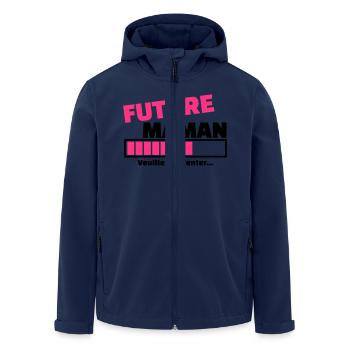 future maman veuillez patienter - Veste softshell homme en polyester recyclé Stanley/Stella - marine - Devant - AI Model Male 185 light (185cm)