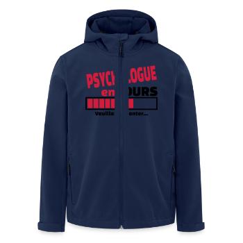 psychologue en cours - Veste softshell homme en polyester recyclé Stanley/Stella - marine - Devant - AI Model Male 185 light (185cm)