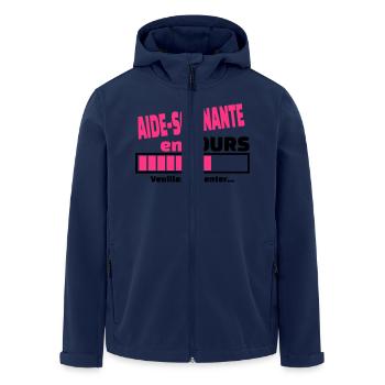 aide-soignante en cours - Veste softshell homme en polyester recyclé Stanley/Stella - marine - Devant - AI Model Male 185 light (185cm)