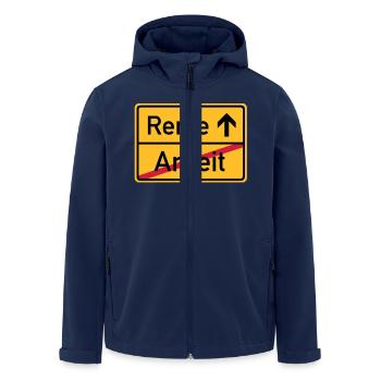 ortsschild_arbeit_rente__f3 - Men’s Recycled Softshell Jacket by Stanley/Stella - navy - Front - AI Model Male 185 light (185cm)