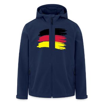German Flag - Men’s Recycled Softshell Jacket by Stanley/Stella - navy - Front - AI Model Male 185 light (185cm)