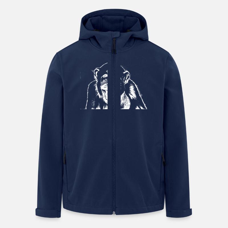 Schimpanse - Chimp - Chimpanzee - Recycelte Männer Softshell-Jacke von Stanley/Stella - Navy