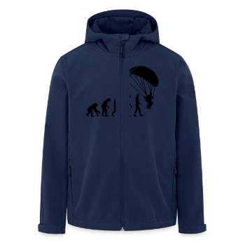 Evolution Parachute jumping - Men’s Recycled Softshell Jacket by Stanley/Stella - navy - Front - AI Model Male 185 light (185cm)
