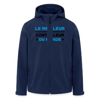 Contrôleur / Controleur / Bus / Transport - Veste softshell homme en polyester recyclé Stanley/Stella - marine - Devant - AI Model Male 185 light (185cm)