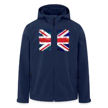 Union Jack - UK Flag - Recycelte Männer Softshell-Jacke von Stanley/Stella - Navy - Vorne - AI Model Male 185 light (185cm)