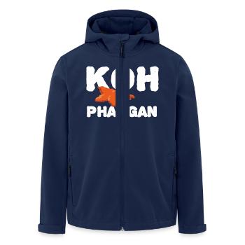 Texte de Koh Phangan - Veste softshell homme en polyester recyclé Stanley/Stella - marine - Devant - AI Model Male 185 light (185cm)