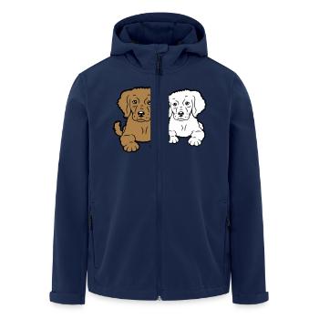 2 Hunde Team Zwei Freunde Crew Glücklich Brüder - Recycelte Männer Softshell-Jacke von Stanley/Stella - Navy - Vorne - AI Model Male 185 light (185cm)