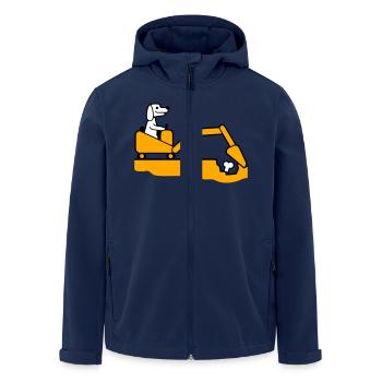 os de chien enterrer pelle excavatrice creuser creuser à l’aide d’un chien - Veste softshell homme en polyester recyclé Stanley/Stella - marine - Devant - AI Model Male 185 light (185cm)