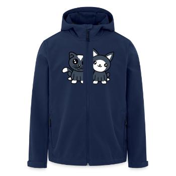 2 Cats Friends Team Crew Two Pet Kittens - Men’s Recycled Softshell Jacket by Stanley/Stella - navy - Front - AI Model Male 185 light (185cm)