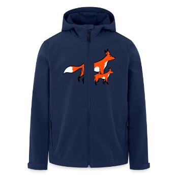 2 Füchse Mutter Rotfuchs Kleines Kind Vater Mama - Recycelte Männer Softshell-Jacke von Stanley/Stella - Navy - Vorne - AI Model Male 185 light (185cm)