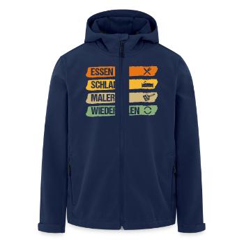 Malermeister Malergeselle Maler - Recycelte Männer Softshell-Jacke von Stanley/Stella - Navy - Vorne - AI Model Male 185 light (185cm)