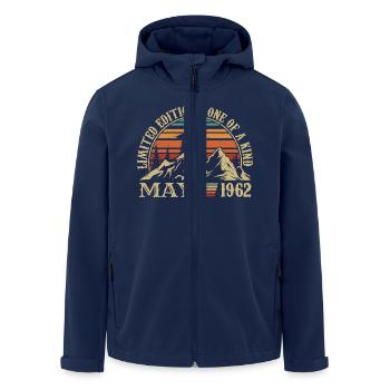 legenden geboren im mai 1962 geburtstag mai 1962 - Recycelte Männer Softshell-Jacke von Stanley/Stella - Navy - Vorne - AI Model Male 185 light (185cm)