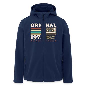 51ème Anniversaire Original Avril Millésime 1974 - Veste softshell homme en polyester recyclé Stanley/Stella - marine - Devant - AI Model Male 185 light (185cm)