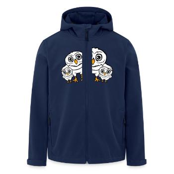 4 Eulen Papa Mama Kind Baby Familie Mutter Vater - Recycelte Männer Softshell-Jacke von Stanley/Stella - Navy - Vorne - AI Model Male 185 light (185cm)