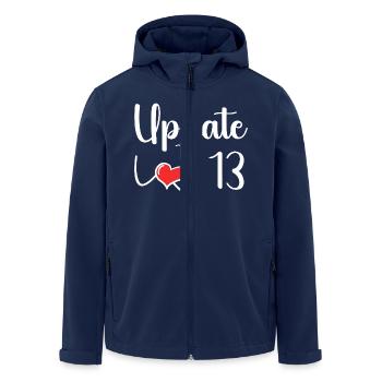 Update auf 13 - Lustiger 13. Geburtstag - Recycelte Männer Softshell-Jacke von Stanley/Stella - Navy - Vorne - AI Model Male 185 light (185cm)