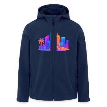 Skyline City City - Men’s Recycled Softshell Jacket by Stanley/Stella - navy - Front - AI Model Male 185 light (185cm)