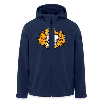 2 Pferd Hut Mann Mädchen Liebespaar Valentinstag - Recycelte Männer Softshell-Jacke von Stanley/Stella - Navy - Vorne - AI Model Male 185 light (185cm)