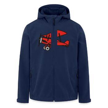 airplane / flugzeug - Recycelte Männer Softshell-Jacke von Stanley/Stella - Navy - Vorne - AI Model Male 185 light (185cm)
