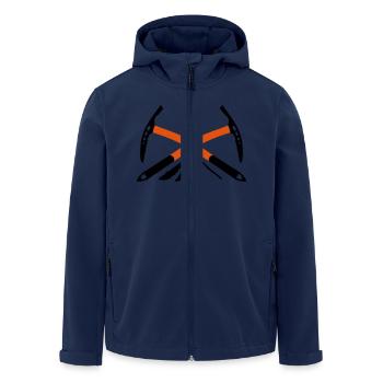 Climbing, rope, knots, mountain, carbine, hiking, - Men’s Recycled Softshell Jacket by Stanley/Stella - navy - Front - AI Model Male 185 light (185cm)