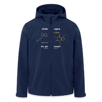 melatonin_vs_coffein_2_mp - Men’s Recycled Softshell Jacket by Stanley/Stella - navy - Front - AI Model Male 185 light (185cm)