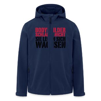 Bodybuilder schlafen nicht, sie legen sich wachsen - Recycelte Männer Softshell-Jacke von Stanley/Stella - Navy - Vorne - AI Model Male 185 light (185cm)