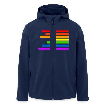 Regenbogen - Recycelte Männer Softshell-Jacke von Stanley/Stella - Navy - Vorne - AI Model Male 185 light (185cm)