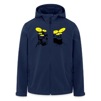 Large drumkit - Men’s Recycled Softshell Jacket by Stanley/Stella - navy - Front - AI Model Male 185 light (185cm)