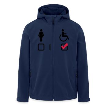 Behindert Rollstuhl - Recycelte Männer Softshell-Jacke von Stanley/Stella - Navy - Vorne - AI Model Male 185 light (185cm)