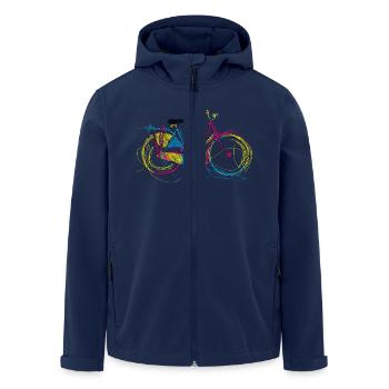 Fahrrad - Recycelte Männer Softshell-Jacke von Stanley/Stella - Navy - Vorne - AI Model Male 185 light (185cm)
