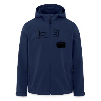 Salon, les hommes, de la bière, canapé, télévision - Veste softshell homme en polyester recyclé Stanley/Stella - marine - Devant - AI Model Male 185 light (185cm)