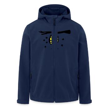 bienen_nest_a2 - Men’s Recycled Softshell Jacket by Stanley/Stella - navy - Front - AI Model Male 185 light (185cm)