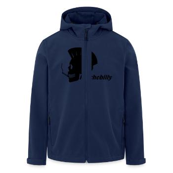 PSYCHOBILLY,ROCK,GUITAR,FLATTOP,PLAT,guitare,musiq - Veste softshell homme en polyester recyclé Stanley/Stella - marine - Devant - AI Model Male 185 light (185cm)