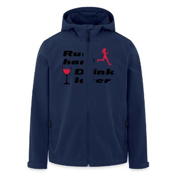 Run hard Drink later (2c) - Recycelte Männer Softshell-Jacke von Stanley/Stella - Navy - Vorne - AI Model Male 185 light (185cm)