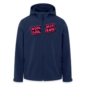 Worlds best Girlfriend Comic Cartoon - Recycelte Männer Softshell-Jacke von Stanley/Stella - Navy - Vorne - AI Model Male 185 light (185cm)