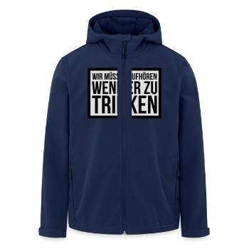 wir müssen aufhören weniger zu trinken - Recycelte Männer Softshell-Jacke von Stanley/Stella - Navy - Vorne - AI Model Male 185 light (185cm)