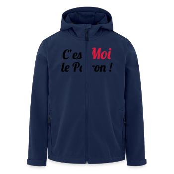 c'est MOI le Patron ! - Veste softshell homme en polyester recyclé Stanley/Stella - marine - Devant - AI Model Male 185 light (185cm)