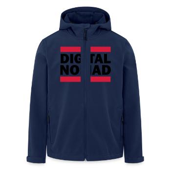 Digital Nomad - Veste softshell homme en polyester recyclé Stanley/Stella - marine - Devant - AI Model Male 185 light (185cm)