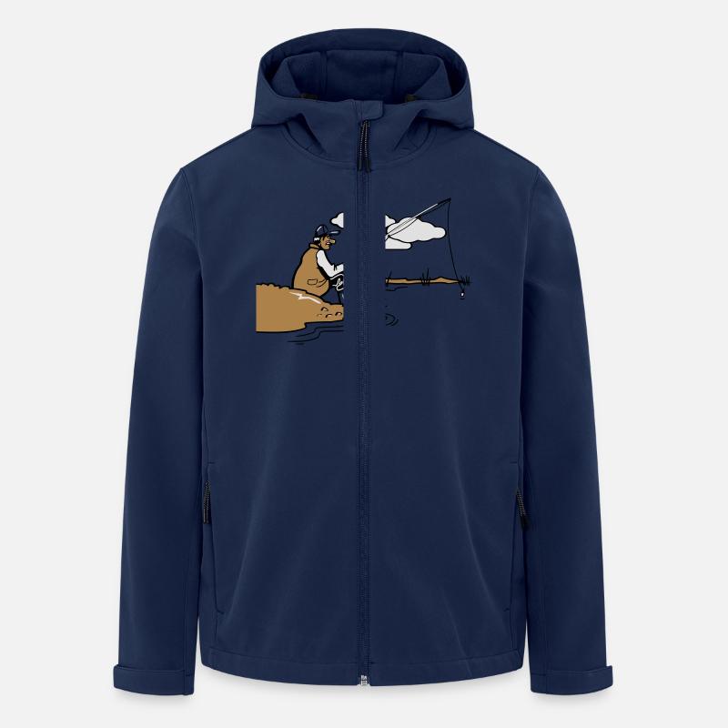 angeln relax ufer - Recycelte Männer Softshell-Jacke von Stanley/Stella - Navy