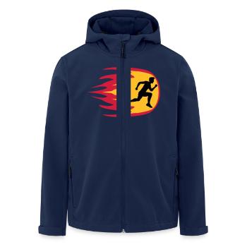 fire flames burn sport race sprinting fast enduran - Men’s Recycled Softshell Jacket by Stanley/Stella - navy - Front - AI Model Male 185 light (185cm)